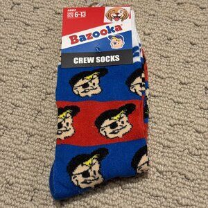 New Bazooka Gum Novelty Crew Socks Size 6-12/13 - Men's/Women's -